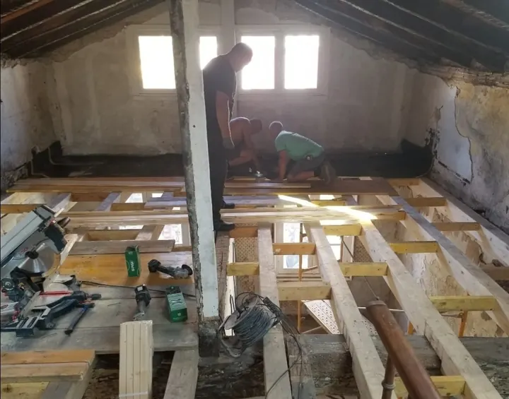 Estructura del suelo durante la obra